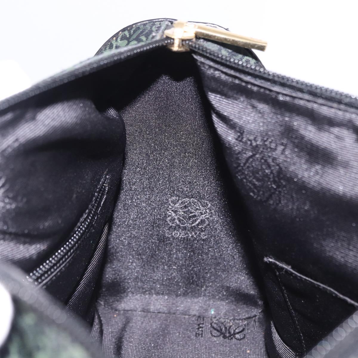 LOEWE Anagram Clutch Bag Canvas Black Gold Auth bs36077V