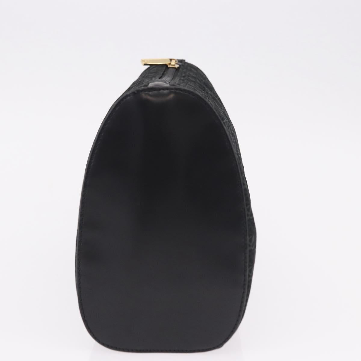 LOEWE Anagram Clutch Bag Canvas Black Gold Auth bs36077V
