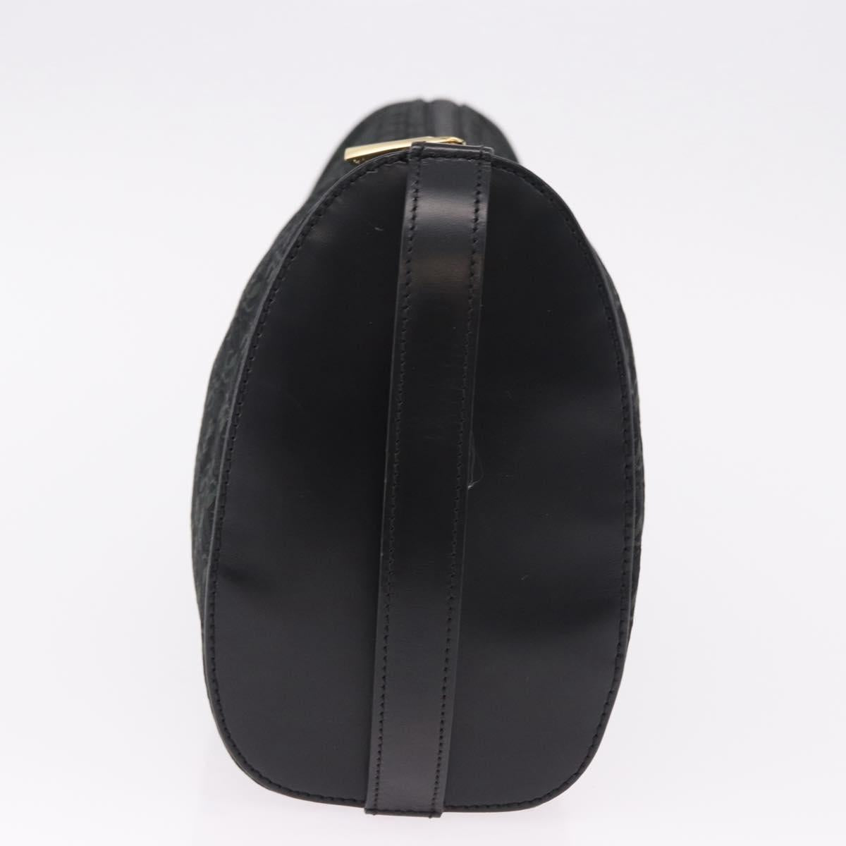 LOEWE Anagram Clutch Bag Canvas Black Gold Auth bs36077V