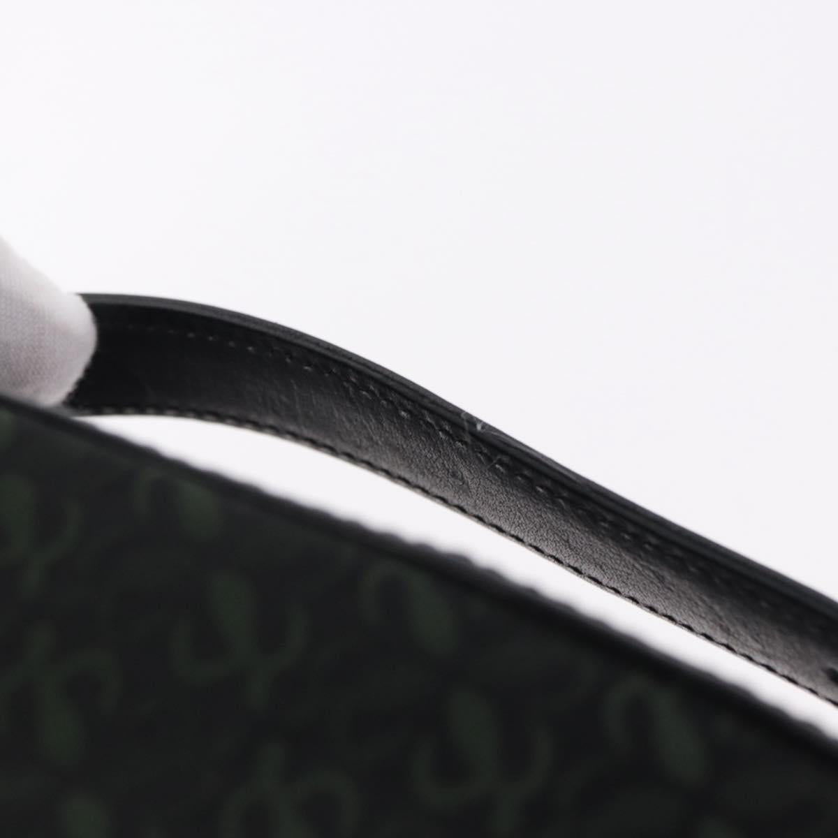 LOEWE Anagram Clutch Bag Canvas Black Gold Auth bs36077V