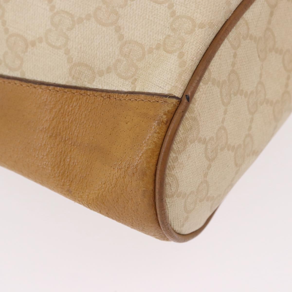 GUCCI GG Supreme Shoulder Bag PVC Beige Gold 164 02 034 Auth bs36082