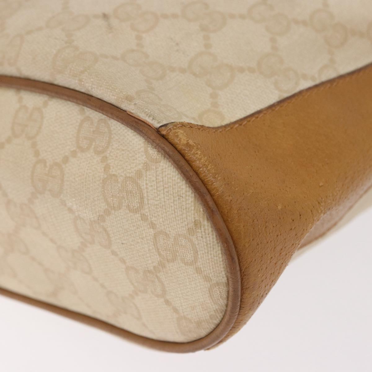 GUCCI GG Supreme Shoulder Bag PVC Beige Gold 164 02 034 Auth bs36082