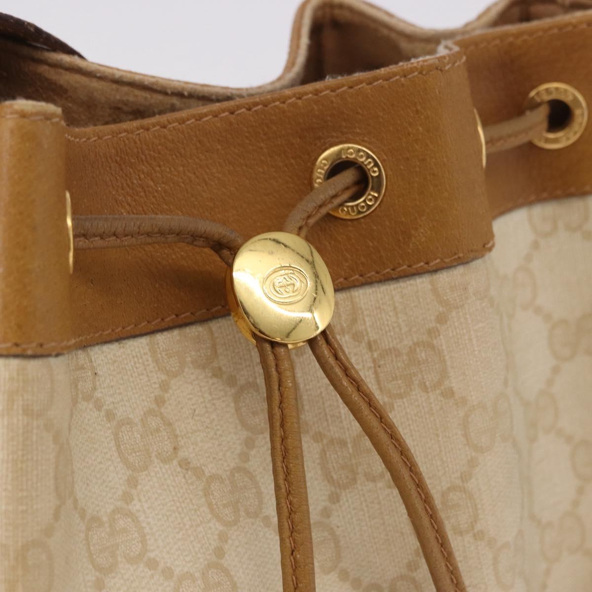 GUCCI GG Supreme Shoulder Bag PVC Beige Gold 164 02 034 Auth bs36082