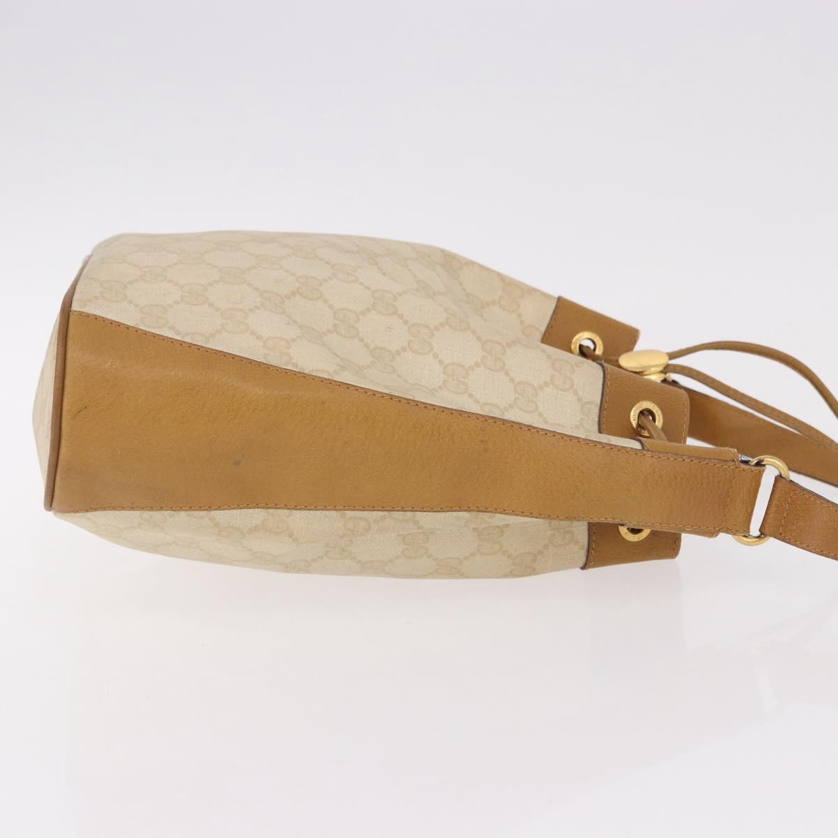 GUCCI GG Supreme Shoulder Bag PVC Beige Gold 164 02 034 Auth bs36082
