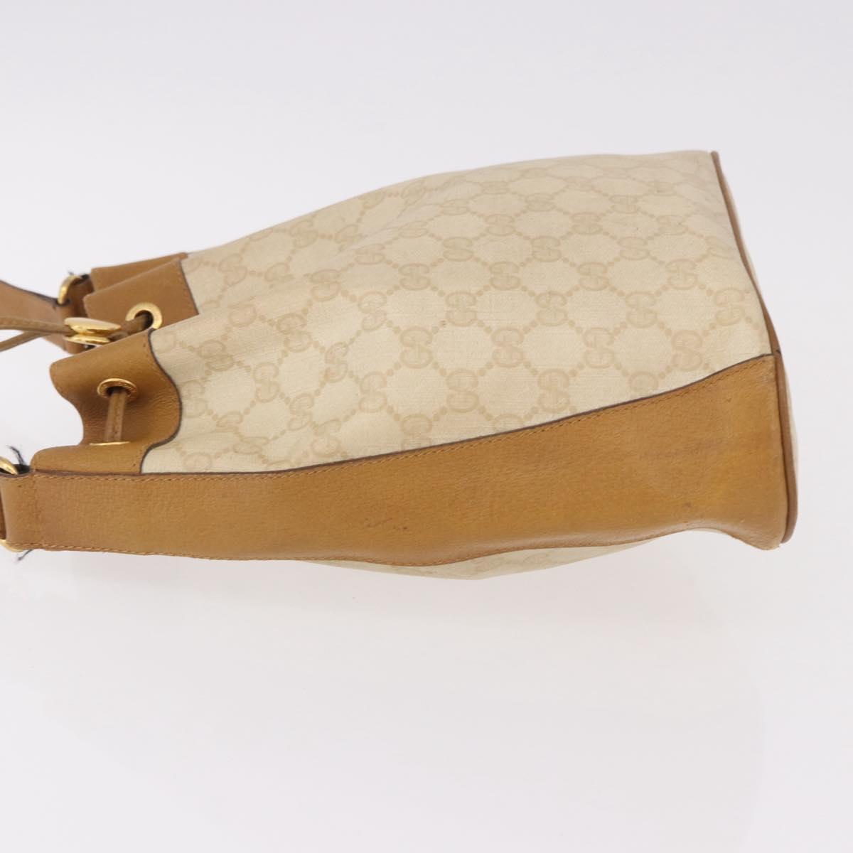 GUCCI GG Supreme Shoulder Bag PVC Beige Gold 164 02 034 Auth bs36082