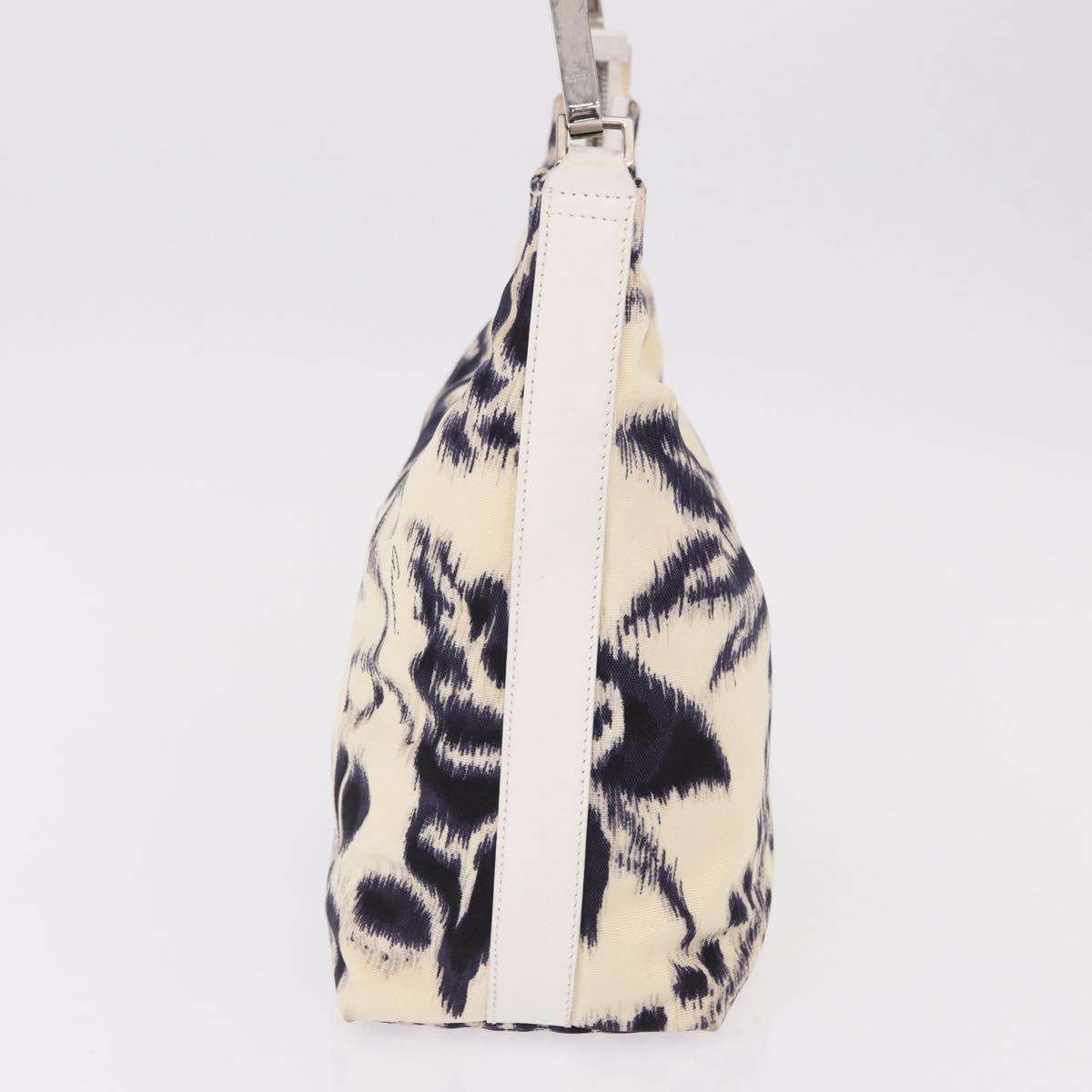 GUCCI Hand Bag Canvas White Silver Auth bs36084