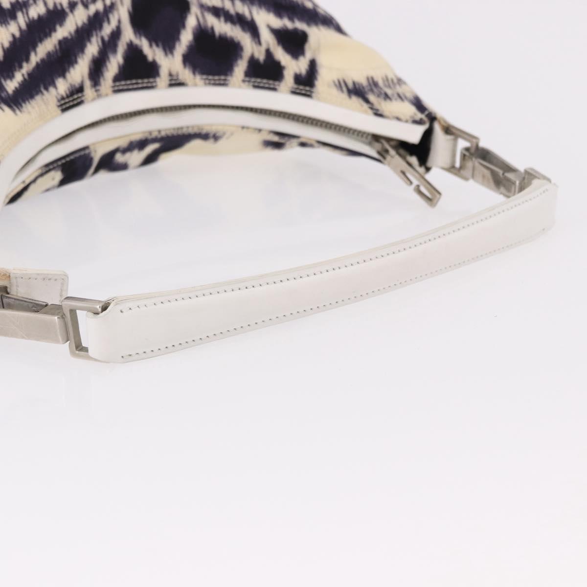 GUCCI Hand Bag Canvas White Silver Auth bs36084