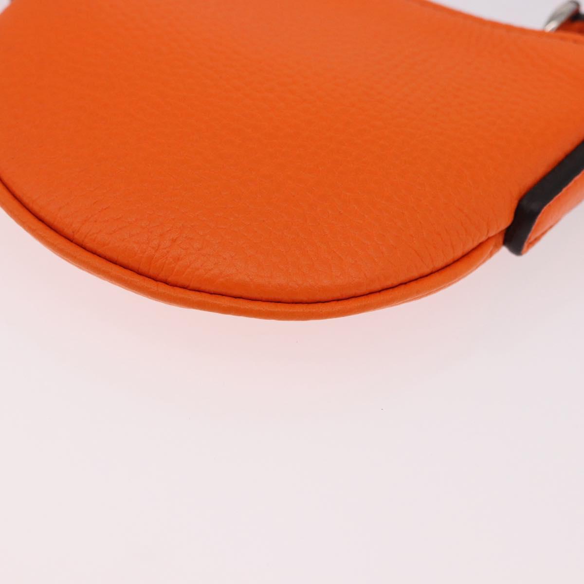 GUCCI Shoulder Pouch Web Sherry Line Leather Orange Silver 821831 Auth bs36086M