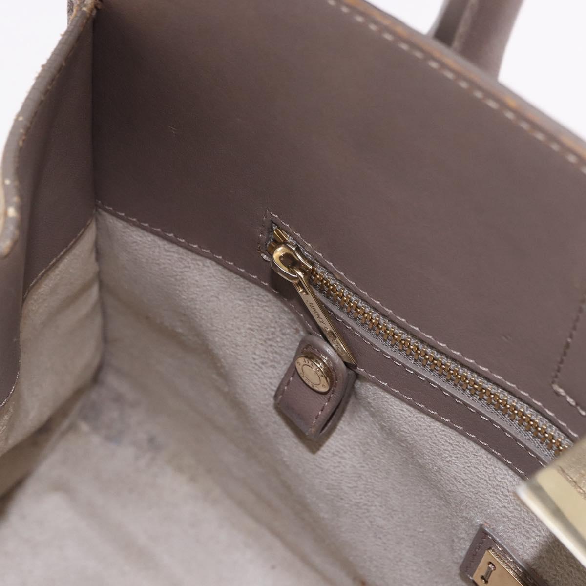 Jimmy Choo Riley Small Star Studs Hand Bag Leather Gray Gold Auth bs36088