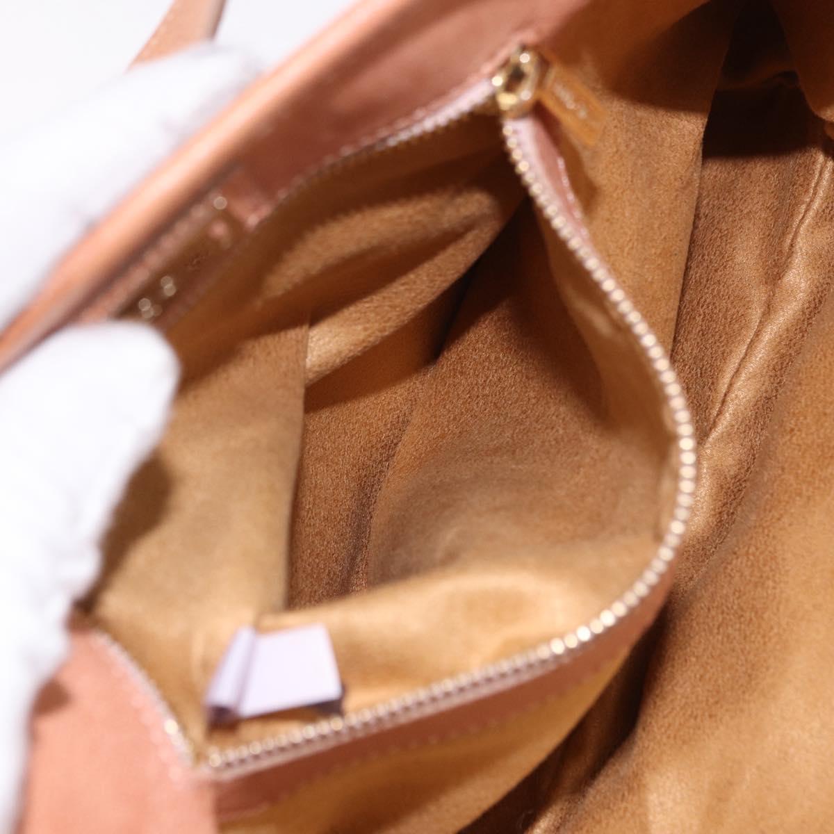 Jimmy Choo Star Studs Hand Bag Leather Pink Gold Auth bs36089
