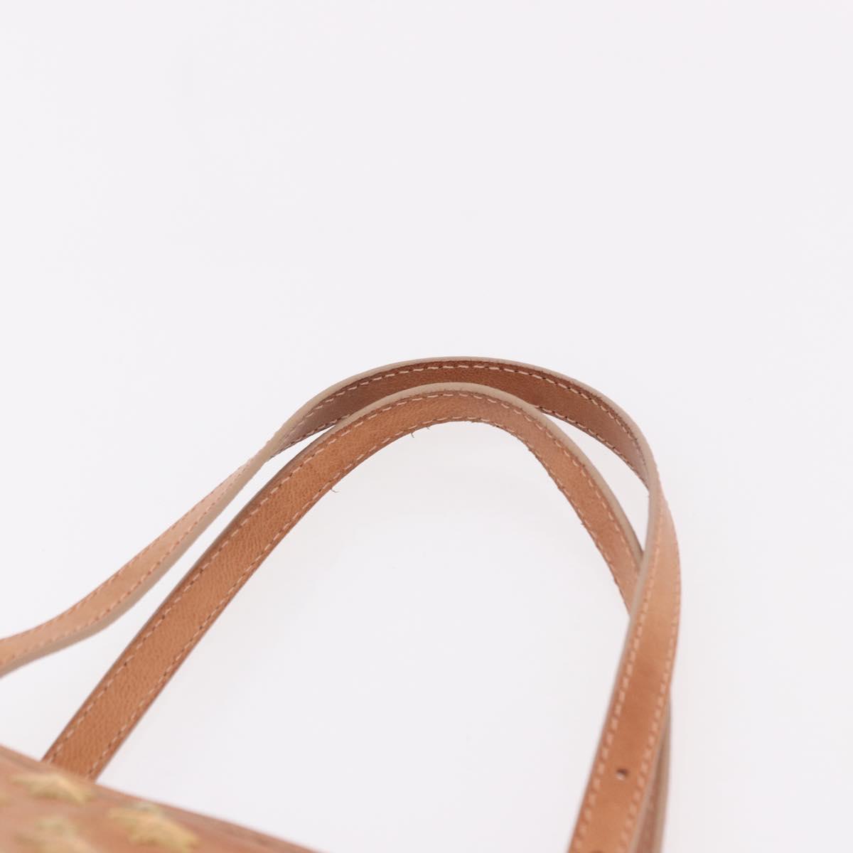 Jimmy Choo Star Studs Hand Bag Leather Pink Gold Auth bs36089