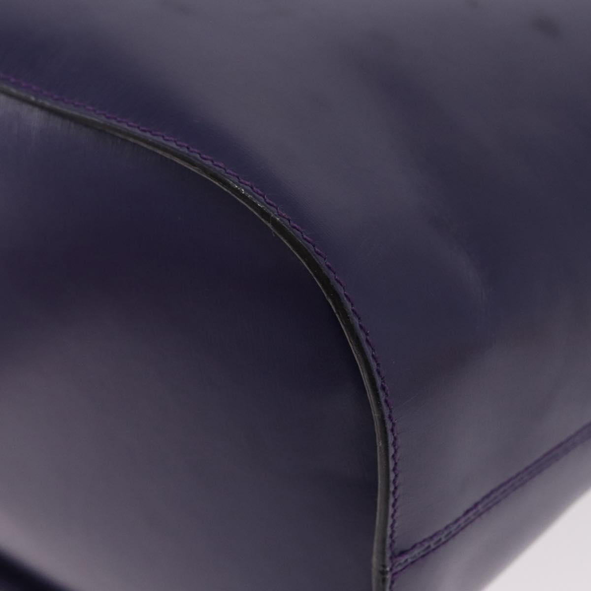 CELINE Circle Shoulder Bag Leather Purple Gold Auth bs36092A