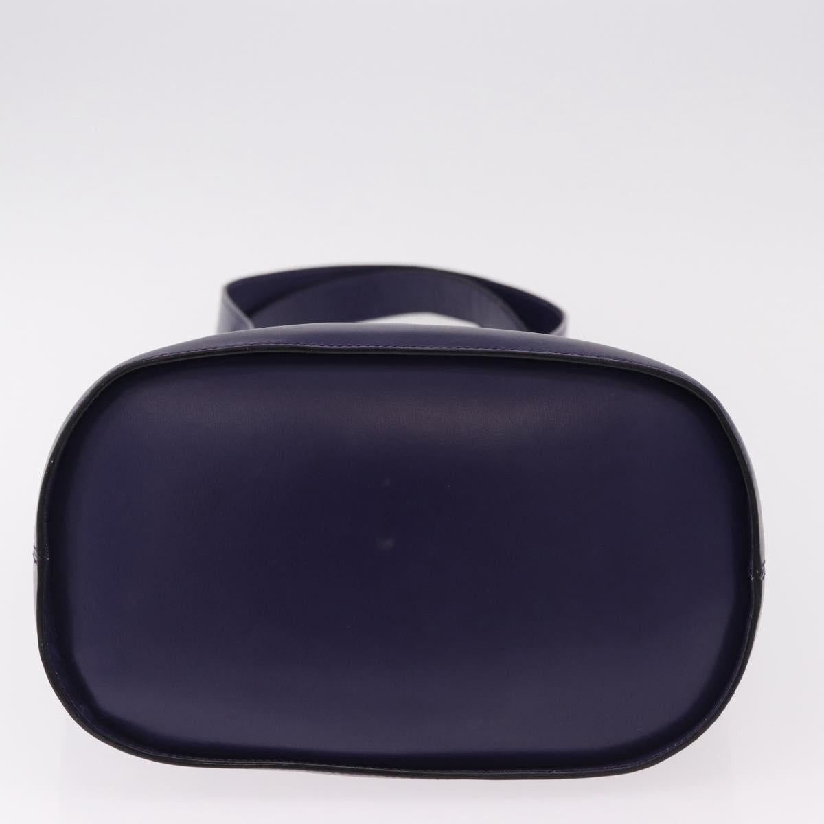 CELINE Circle Shoulder Bag Leather Purple Gold Auth bs36092A