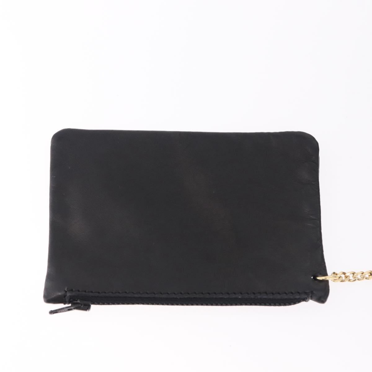 CELINE Hand Bag Leather Black Gold Auth bs36094V
