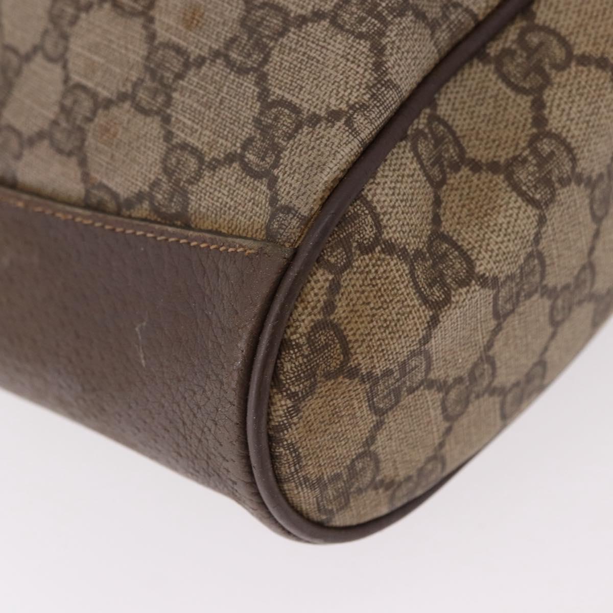 GUCCI GG Supreme Web Sherry Line Bag PVC Beige Gold 164 02 034 Auth bs36100