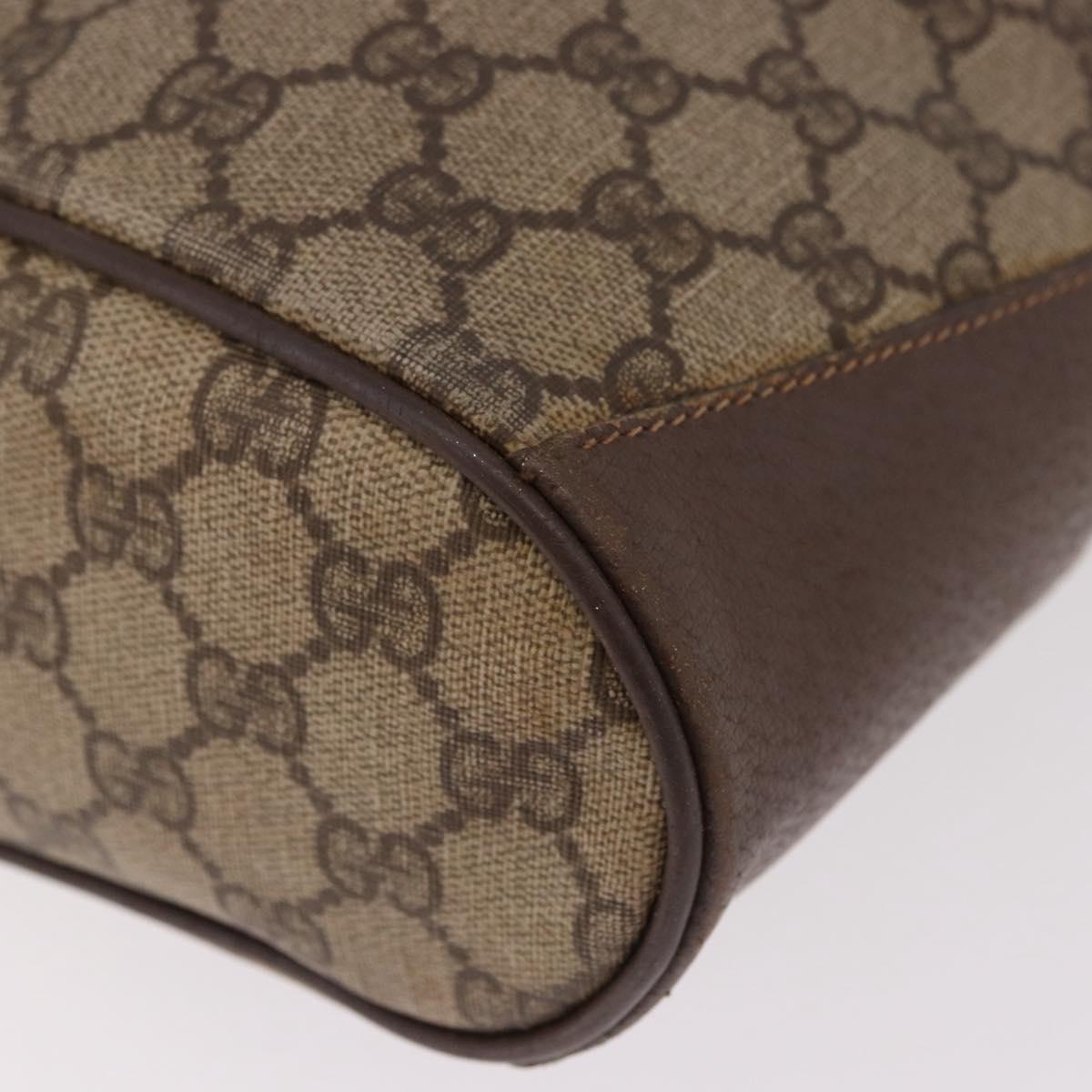 GUCCI GG Supreme Web Sherry Line Bag PVC Beige Gold 164 02 034 Auth bs36100