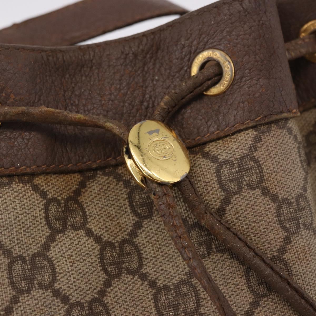 GUCCI GG Supreme Web Sherry Line Bag PVC Beige Gold 164 02 034 Auth bs36100