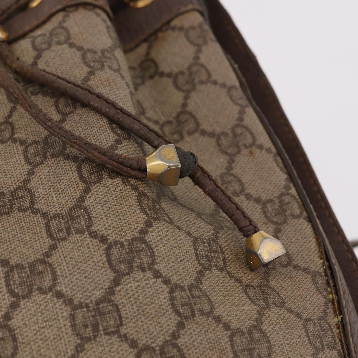 GUCCI GG Supreme Web Sherry Line Bag PVC Beige Gold 164 02 034 Auth bs36100
