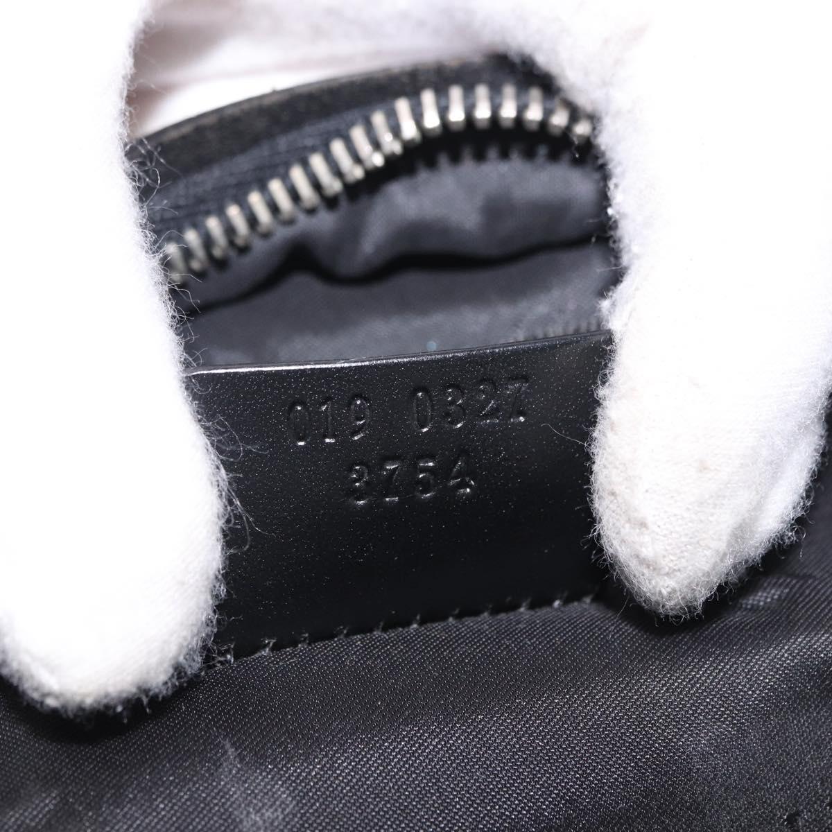 GUCCI Hand Bag Canvas Black Silver Auth bs36102
