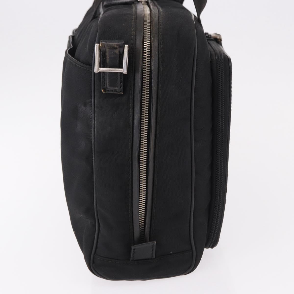 GUCCI Hand Bag Canvas Black Silver Auth bs36102