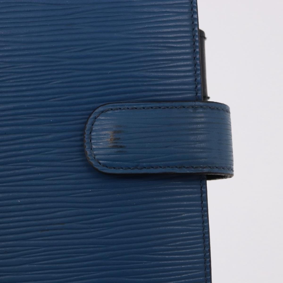 LOUIS VUITTON Epi Agenda MM Day Planner Cover Blue R20055 LV Auth bs36113