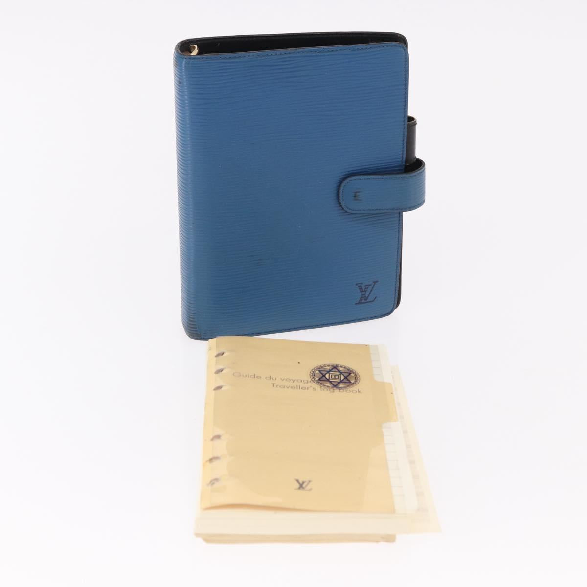 LOUIS VUITTON Epi Agenda MM Day Planner Cover Blue R20055 LV Auth bs36113
