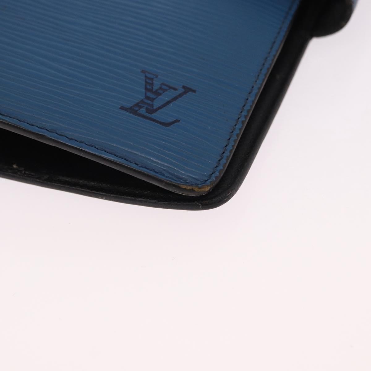 LOUIS VUITTON Epi Agenda MM Day Planner Cover Blue R20055 LV Auth bs36113