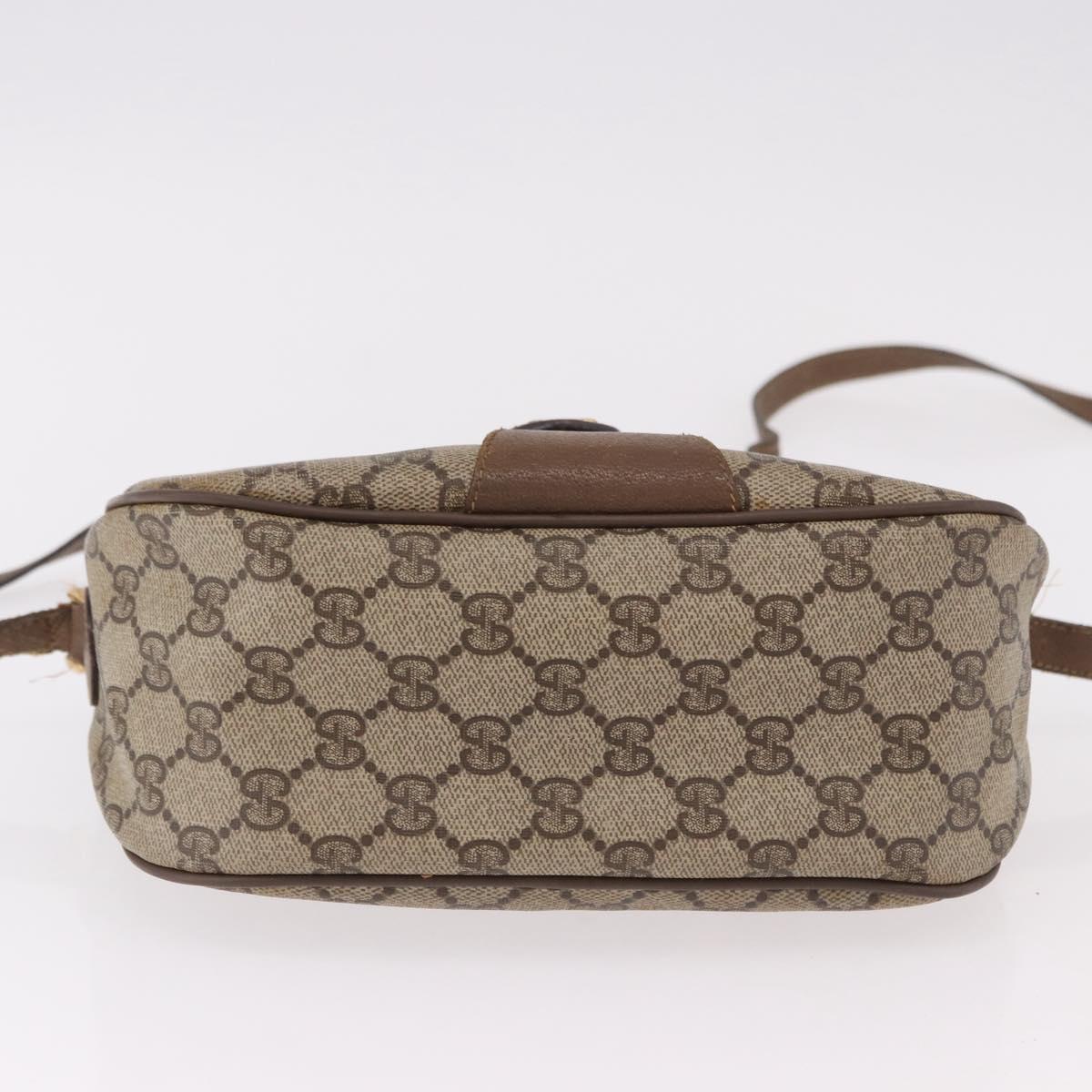 GUCCI GG Supreme Web Sherry Line Bag PVC Beige Gold 89 02 032 Auth bs36114