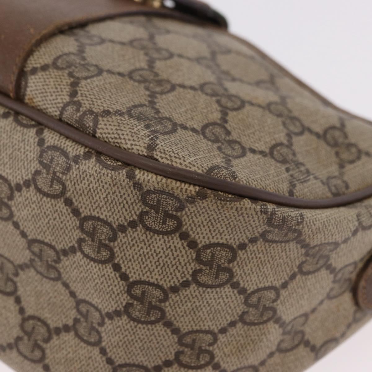 GUCCI GG Supreme Web Sherry Line Bag PVC Beige Gold 89 02 032 Auth bs36114