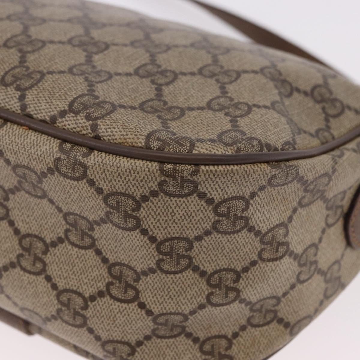 GUCCI GG Supreme Web Sherry Line Bag PVC Beige Gold 89 02 032 Auth bs36114