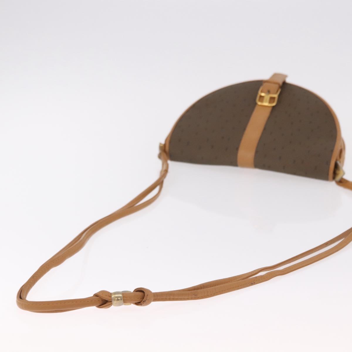 SAINT LAURENT Shoulder Bag PVC Canvas Beige Gold Auth bs36115