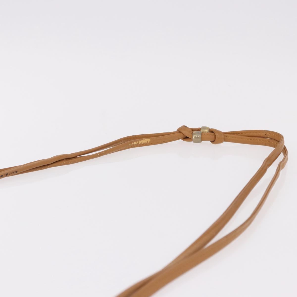 SAINT LAURENT Shoulder Bag PVC Canvas Beige Gold Auth bs36115