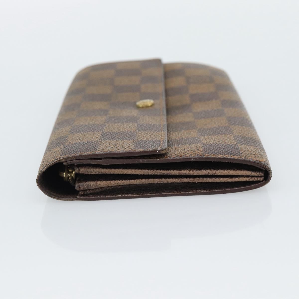 LOUIS VUITTON Damier Ebene Portefeuille Sarah Long Wallet N60491 LV Auth bs36121