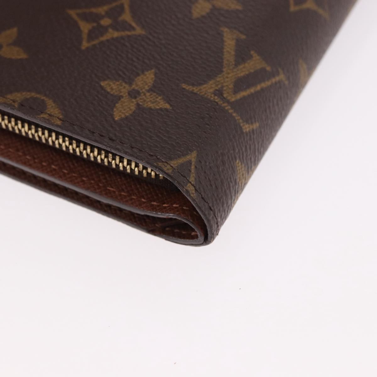 LOUIS VUITTON Monogram Porto Papie Zip Wallet M61207 LV Auth bs36123V