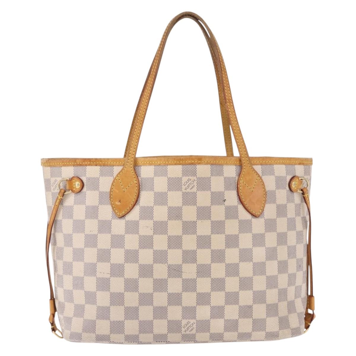 LOUIS VUITTON Damier Azur Neverfull PM Tote Bag N41362 LV Auth bs36131