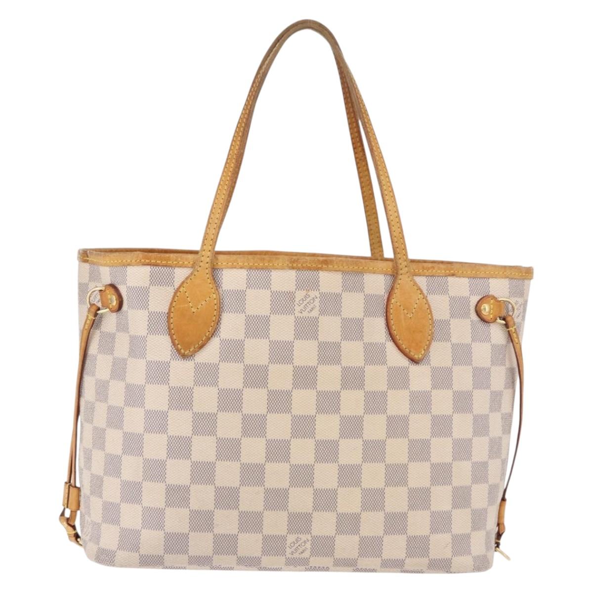 LOUIS VUITTON Damier Azur Neverfull PM Tote Bag N41362 LV Auth bs36131