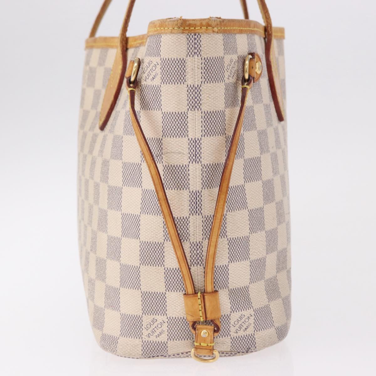 LOUIS VUITTON Damier Azur Neverfull PM Tote Bag N41362 LV Auth bs36131