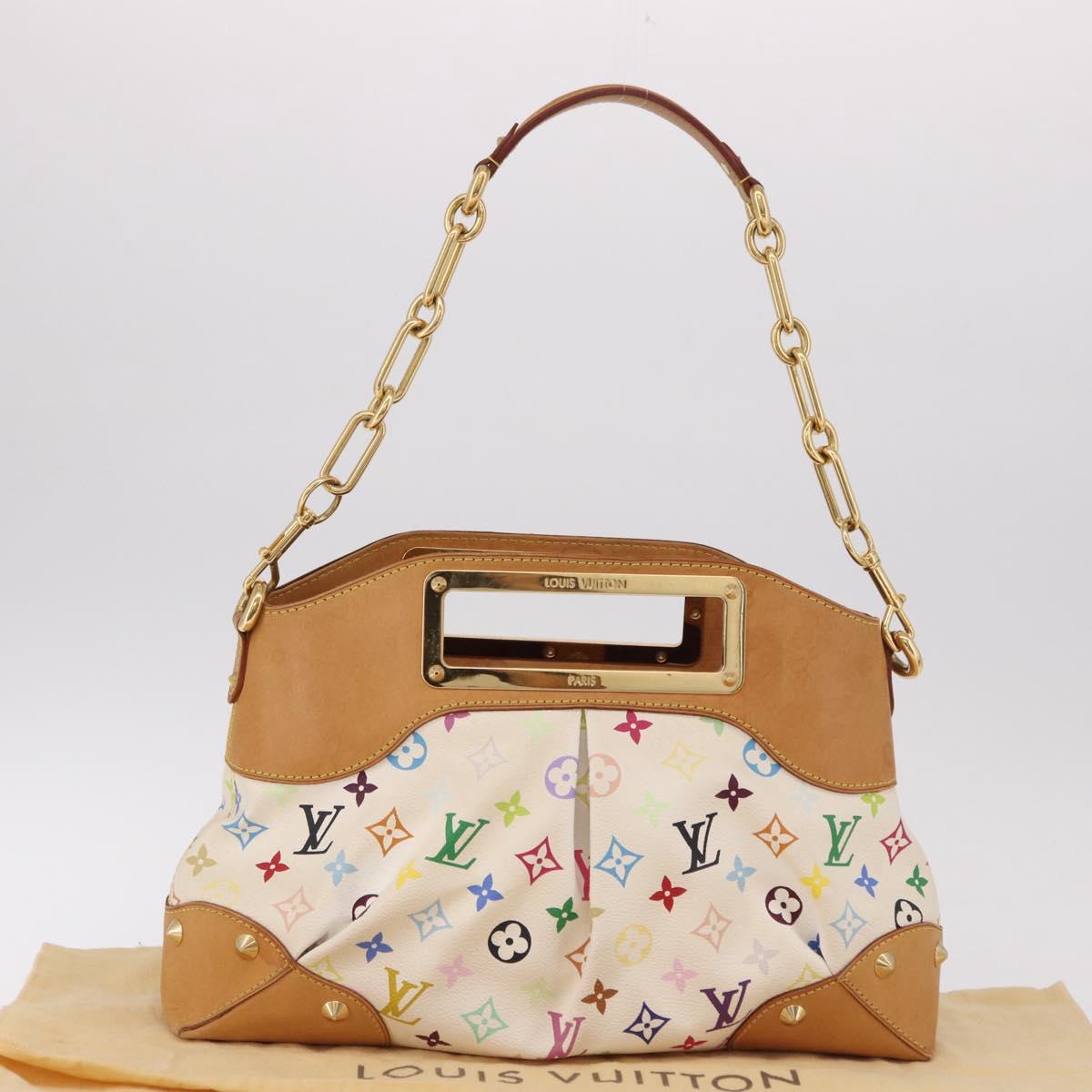 LOUIS VUITTON Monogram Multicolor Judy MM Bag 2way White M40255 LV Auth bs36132A