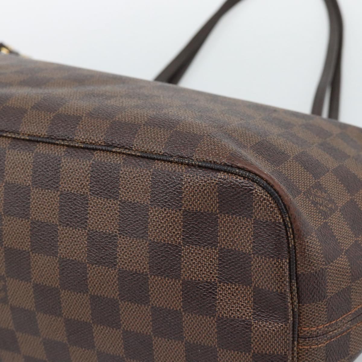 LOUIS VUITTON Damier Ebene Neverfull MM Tote Bag N51105 LV Auth bs36133