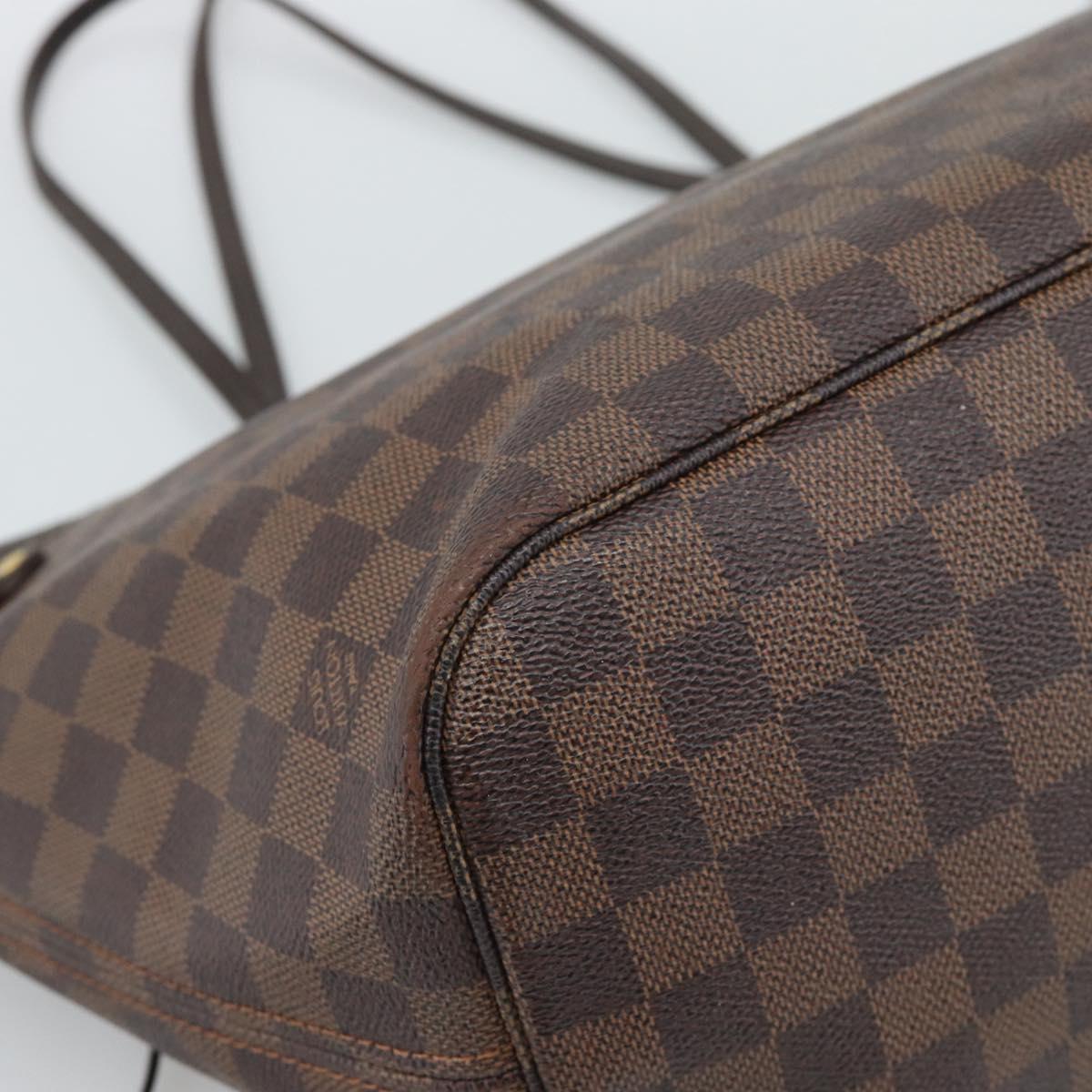 LOUIS VUITTON Damier Ebene Neverfull MM Tote Bag N51105 LV Auth bs36133