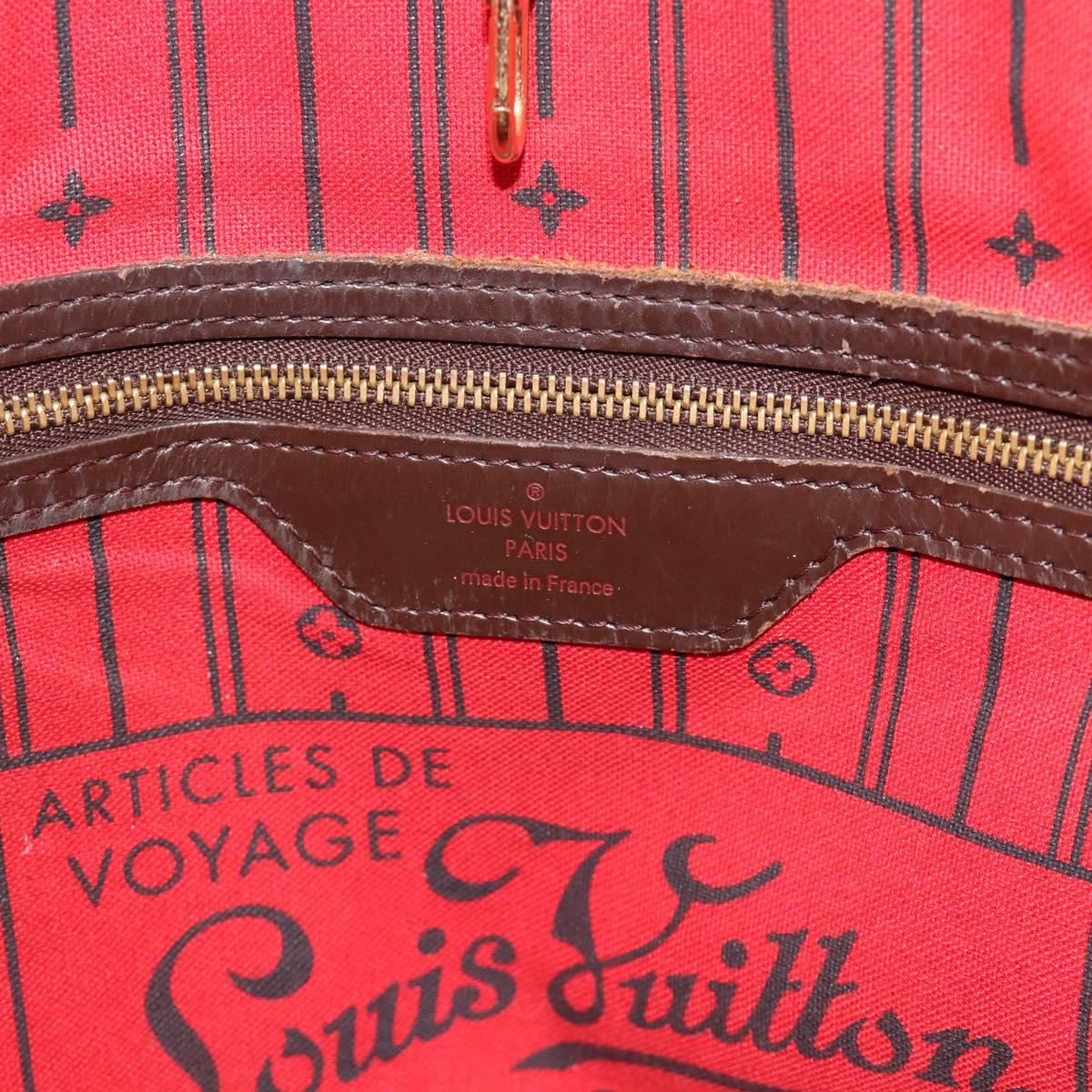 LOUIS VUITTON Damier Ebene Neverfull MM Tote Bag N51105 LV Auth bs36133