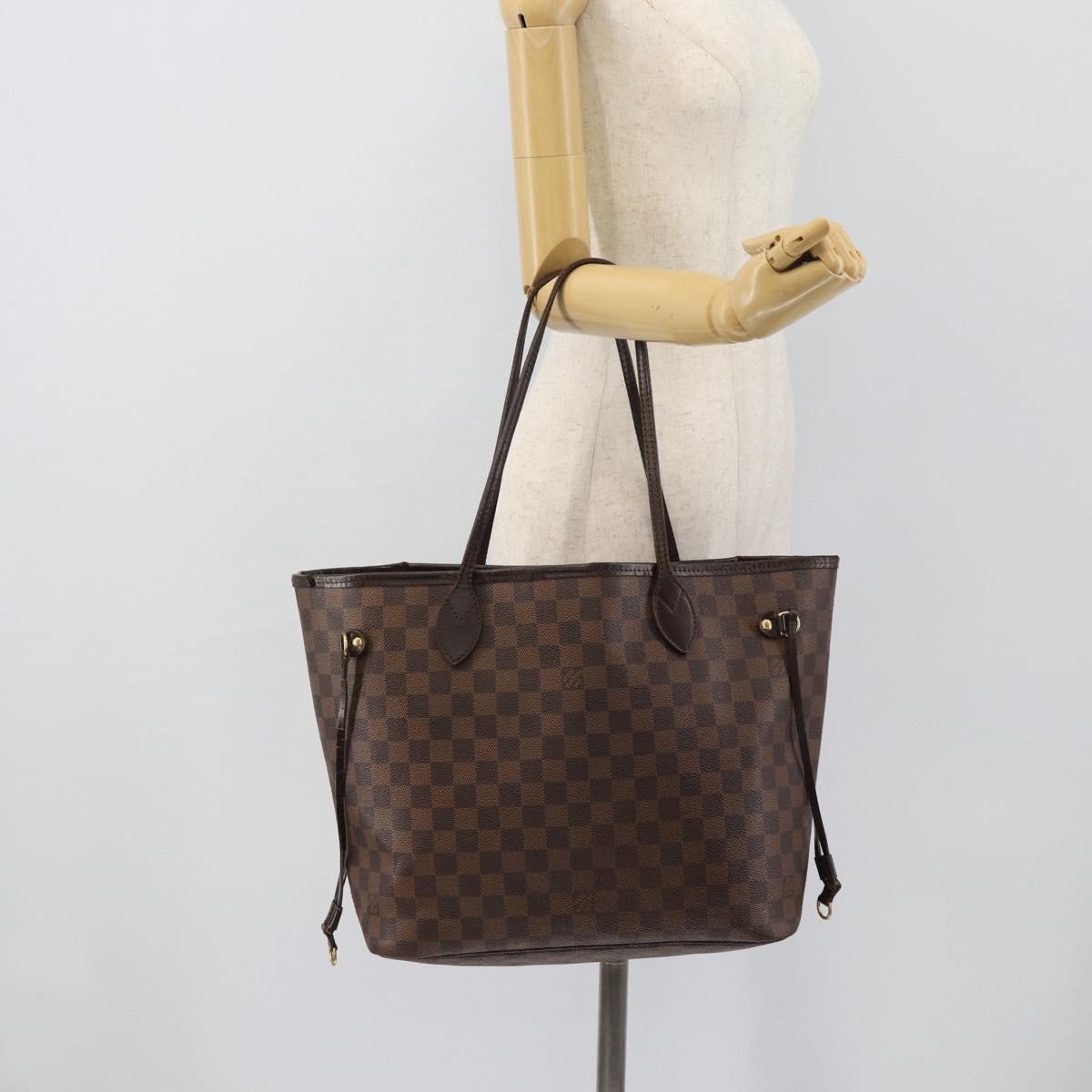 LOUIS VUITTON Damier Ebene Neverfull MM Tote Bag N51105 LV Auth bs36133