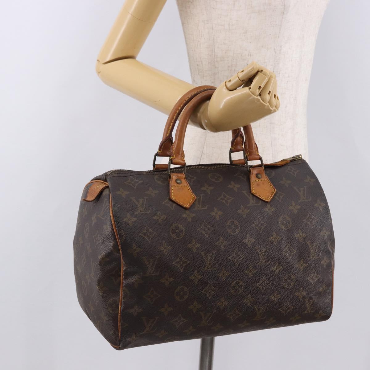 LOUIS VUITTON Monogram Speedy 30 Hand Bag M41526 LV Auth bs36139