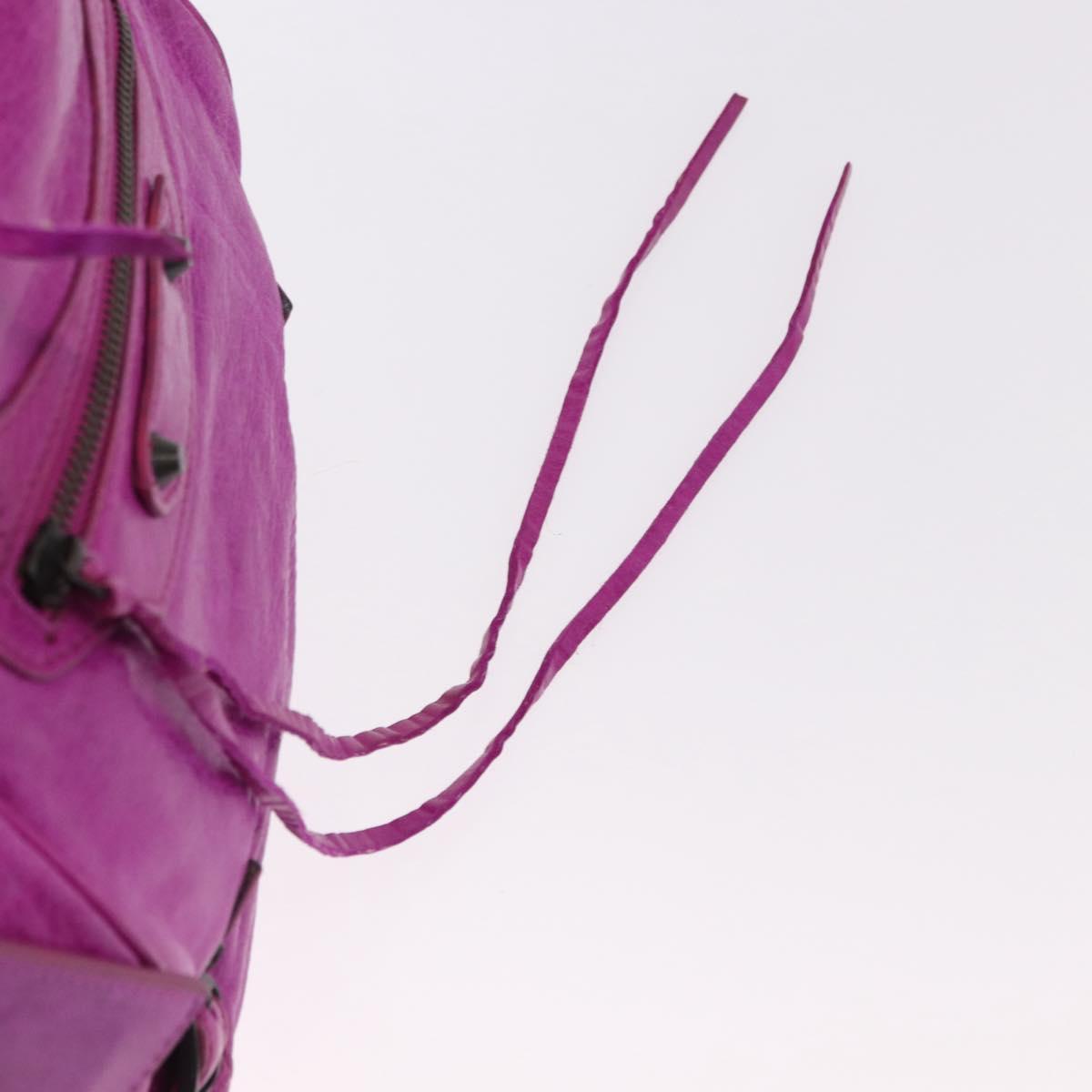 BALENCIAGA The Drum Hand Bag Leather Purple 232732 Auth bs36143V