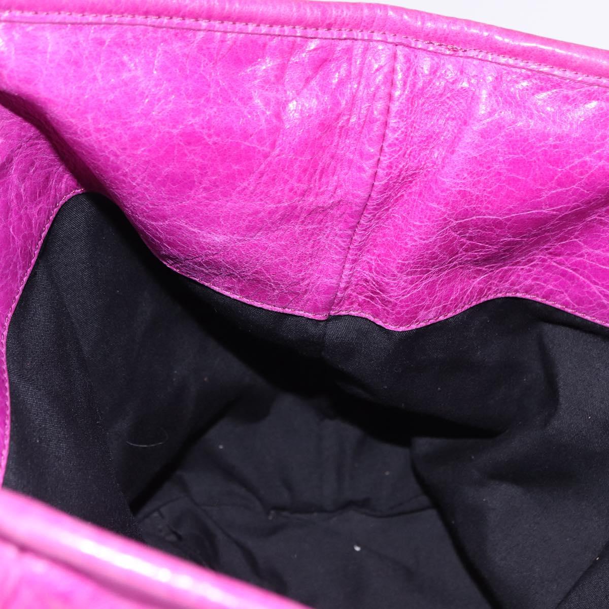 BALENCIAGA The Drum Hand Bag Leather Purple 232732 Auth bs36143V