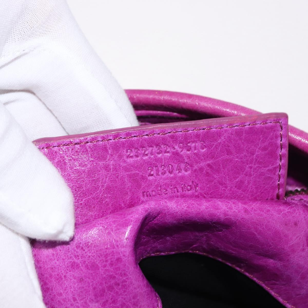 BALENCIAGA The Drum Hand Bag Leather Purple 232732 Auth bs36143V