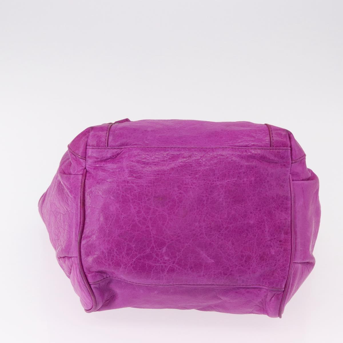 BALENCIAGA The Drum Hand Bag Leather Purple 232732 Auth bs36143V