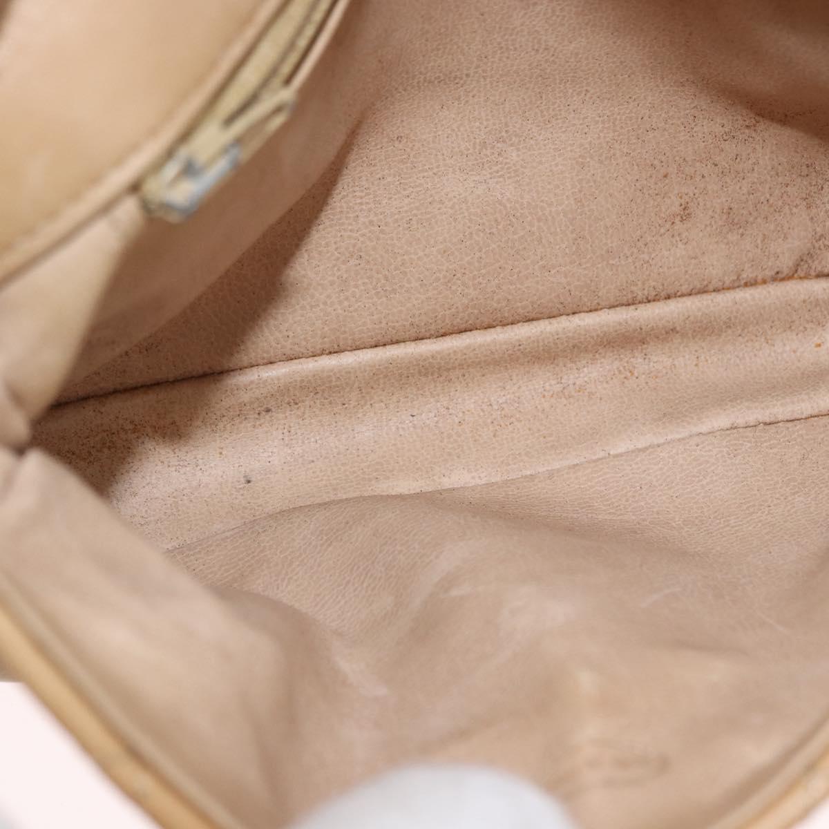 CHANEL Matelasse Waist bag Lamb Skin Beige Gold CC Auth bs36144