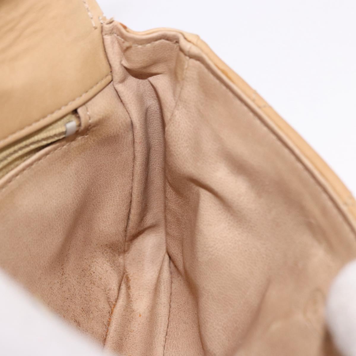 CHANEL Matelasse Waist bag Lamb Skin Beige Gold CC Auth bs36144