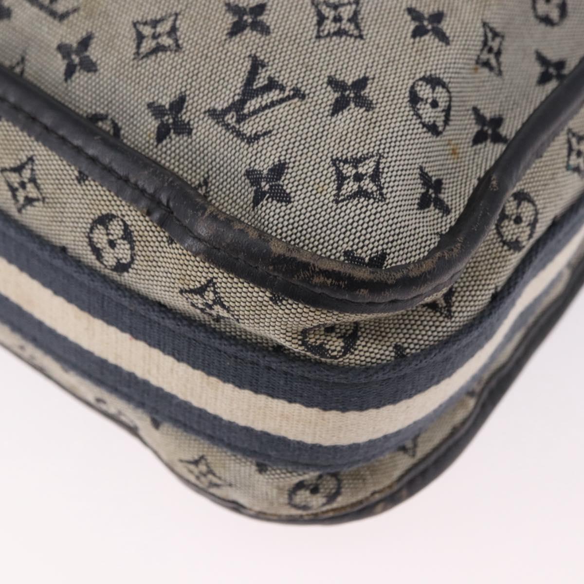 LOUIS VUITTON Monogram Mini Besace Mary Kate Bag Navy M92320 LV Auth bs36145